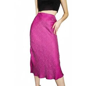 NEW GLAMOROUS leopard bias cut midi skirt in orchid